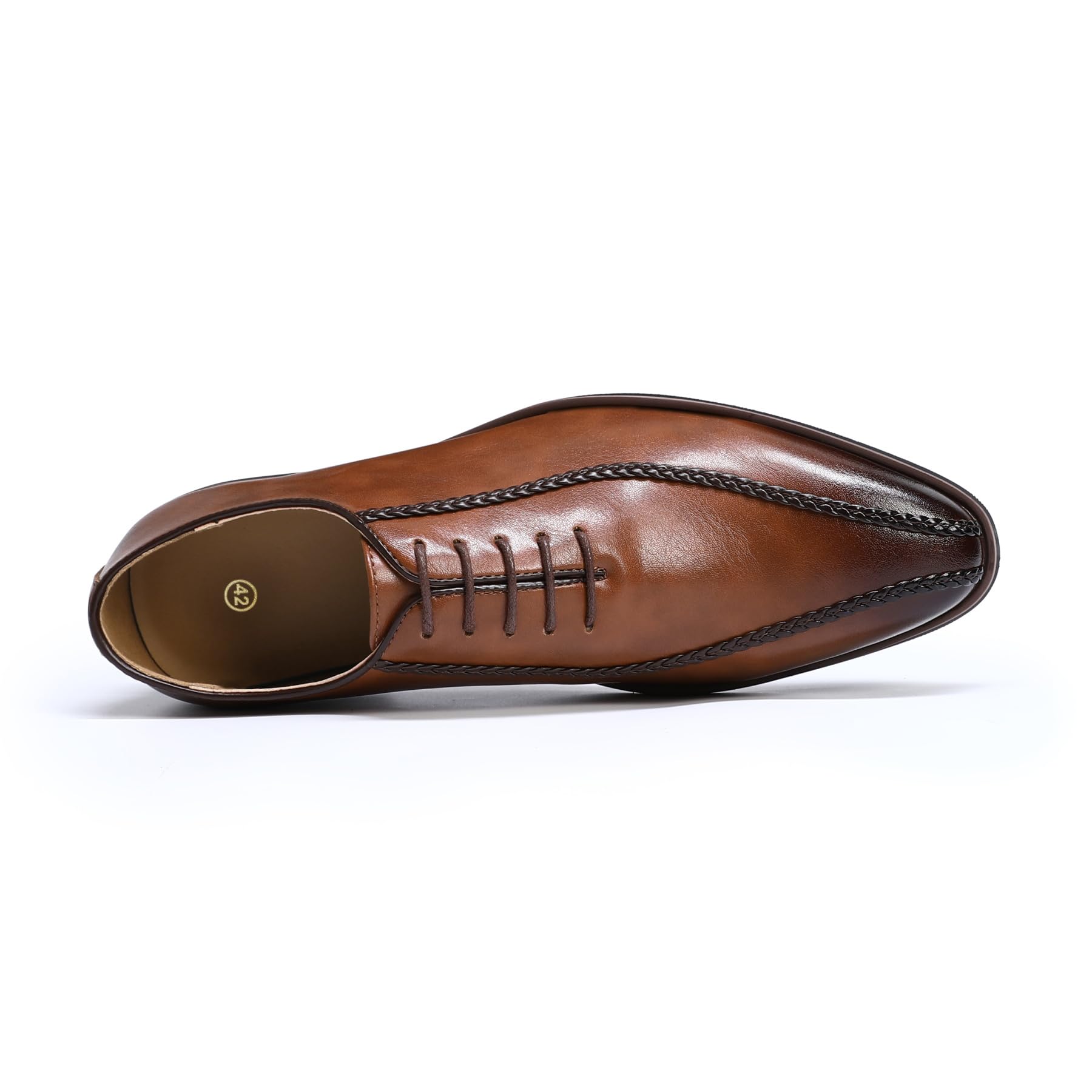 Allthemen Homme Derby Cuir Ville Classique Oxford à Lacets Business Basse Chaussure Sculptées Pointues Soiree