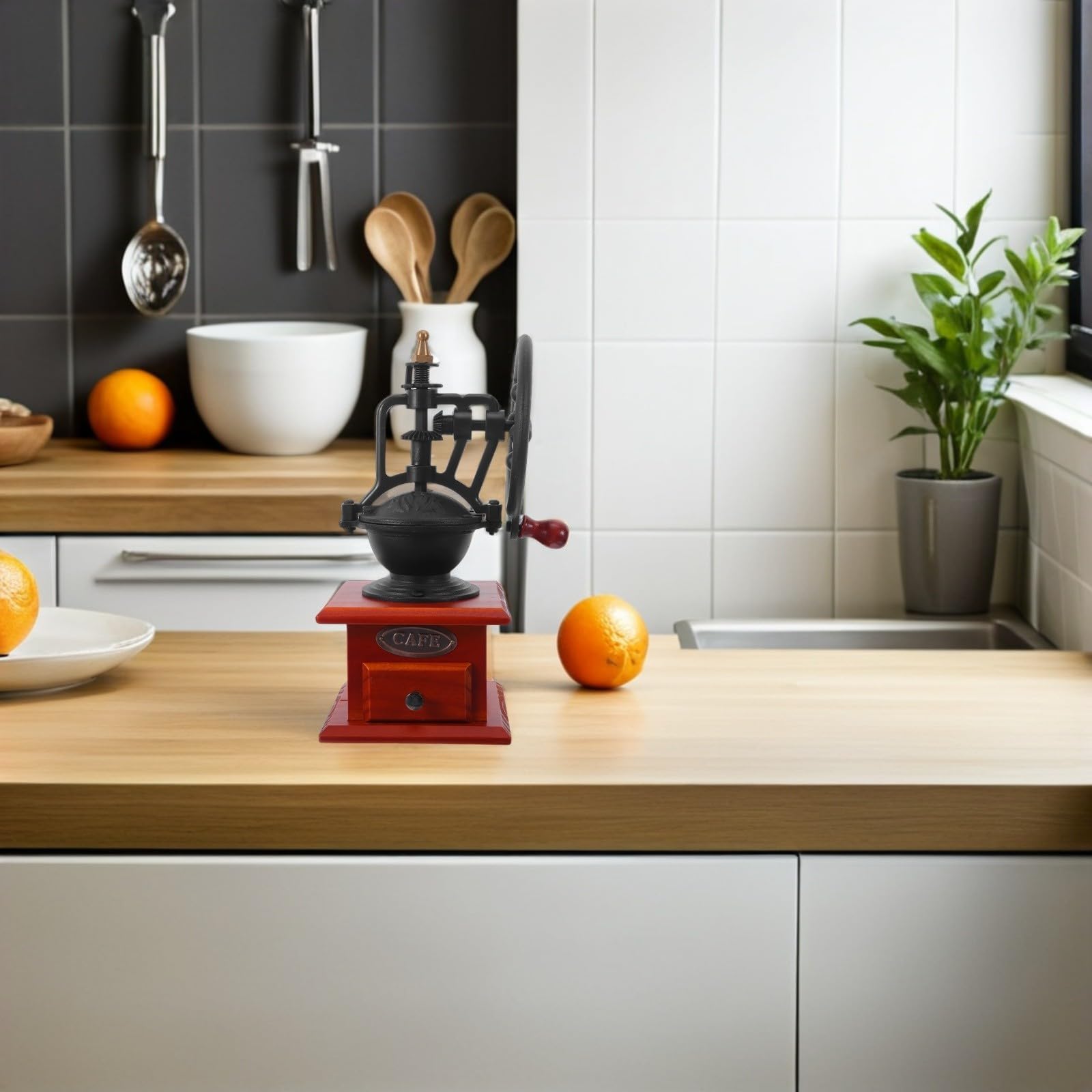 Macina Caffè Manuale Vintage in Legno Ferro Ceramica per Casa Ufficio