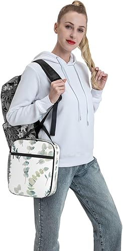 Miniatura 5 de Lonchera aislada con hojas de eucalipto para mujeres y hombres, reutilizable, a prueba de fugas, bolsa de almuerzo para trabajo de oficina