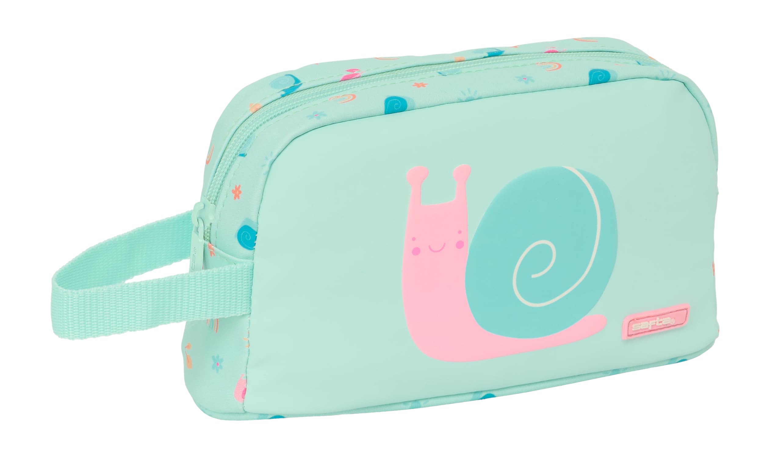 Safta Preschool Caracol Frühstückstasche – Thermo-Tasche Aus Recyceltem Stoff, 21,5x12 Cm, Helltürkis
