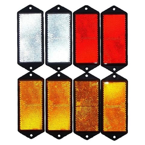 leisure MART Trailer and truck reflector set rectangular screw on 2 x red, 2 x white and 4 x amber Pt no. LMX1625 Cover