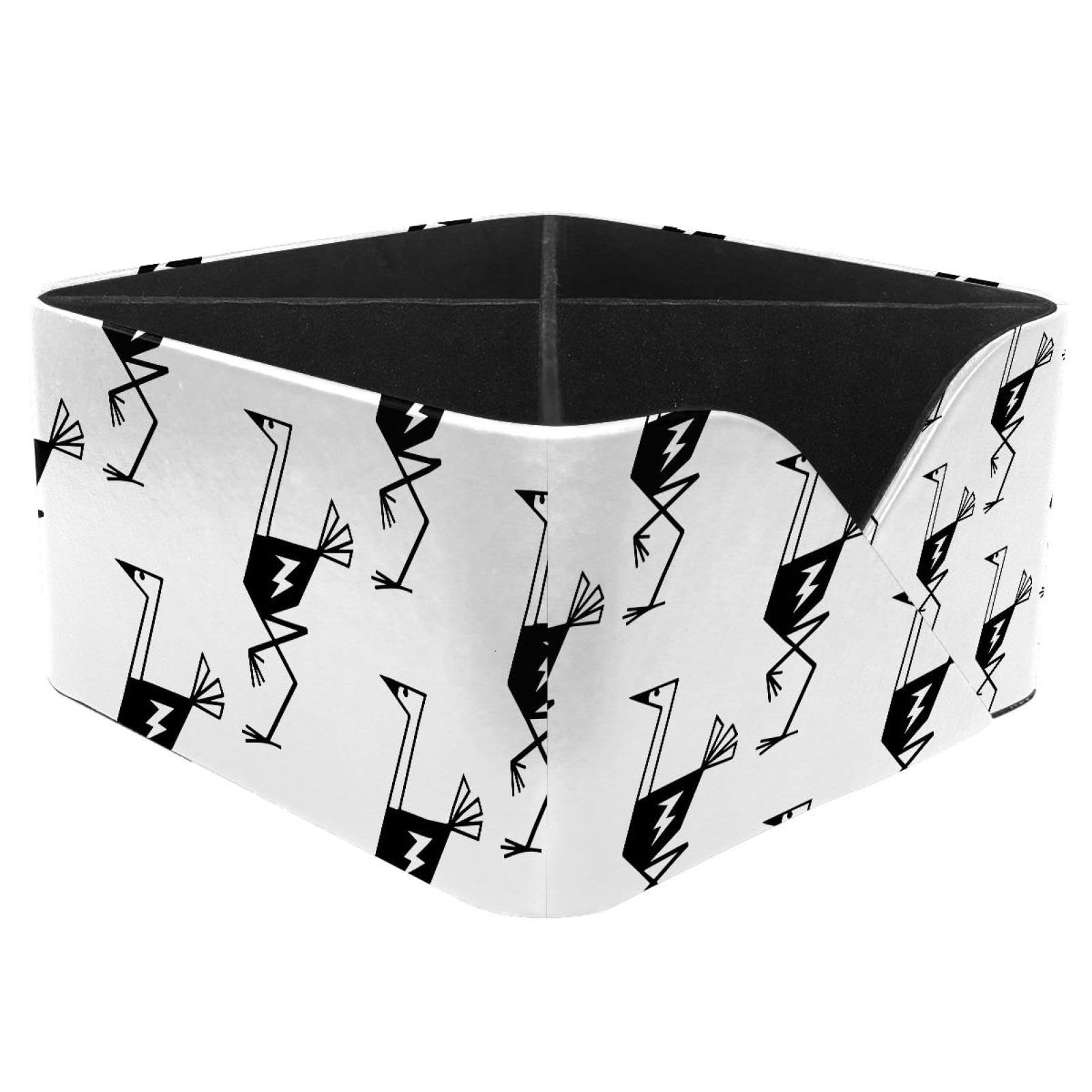 KengjuTesu Ostriches Birds Desktop Organizer Pen Holder, Rectangular Pencil Cup for Office, Study and Makeup Stations