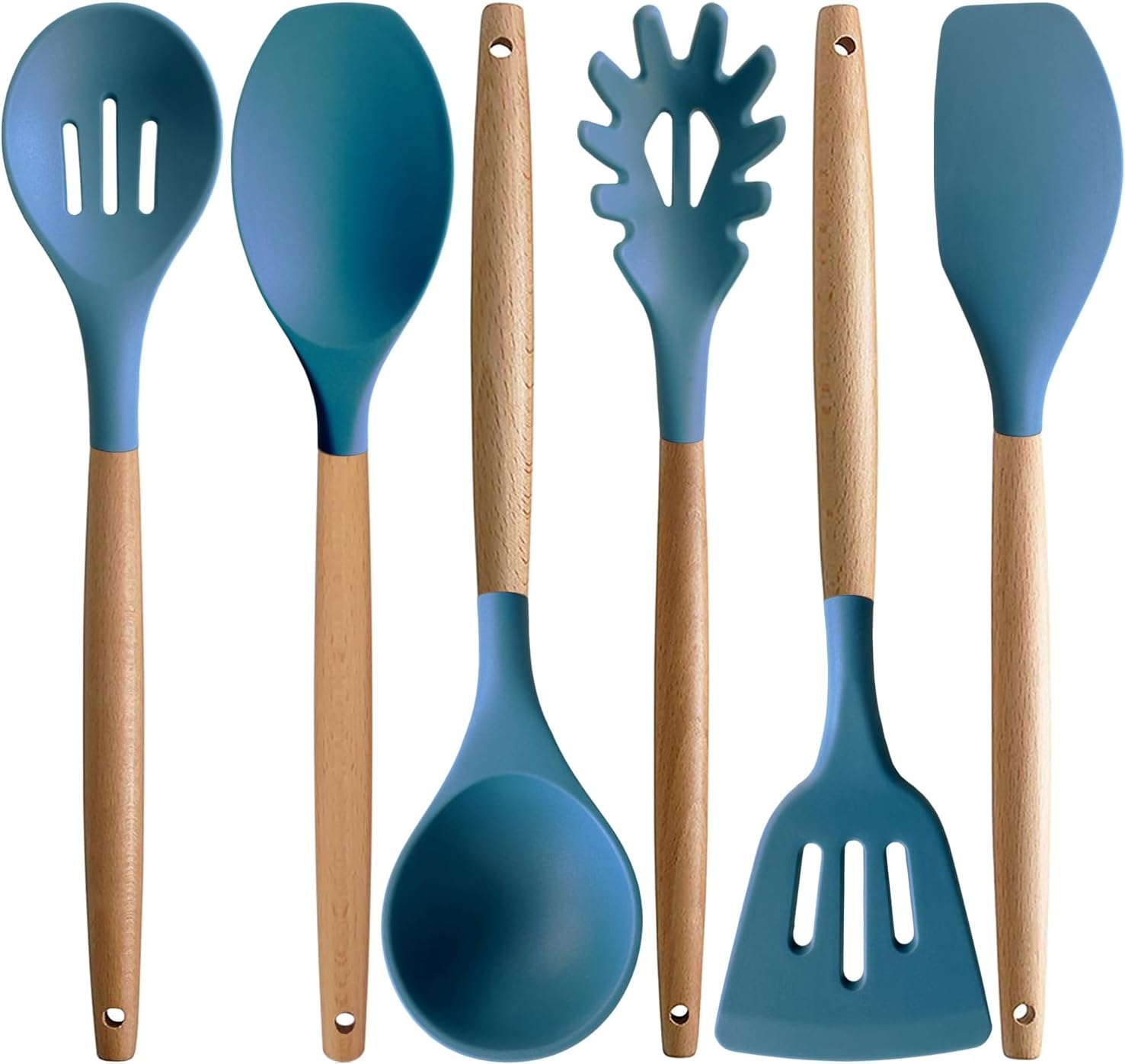 IOCBYHZ Silicone Cooking Utensils Set 6Pcs Heat Resistant