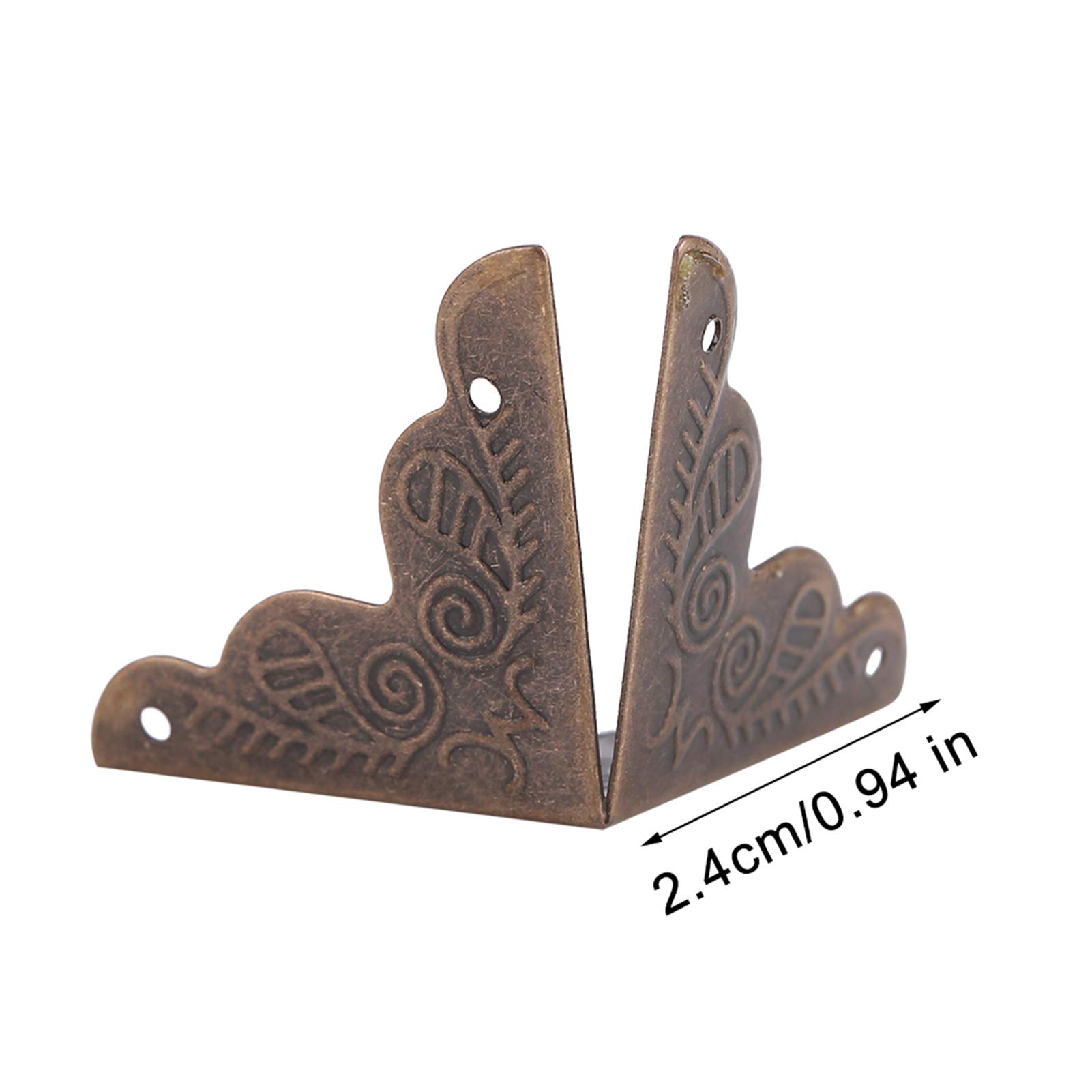 Angolari Metallo per Legno, Fydun 12 Pezzi Protezione Angolare Metallo Protezioni per Angoli in Ferro per Scatole Regalo Decorazioni Angolari per Tavolo, Casse di Legno, Scatola di Gioielli (Bronzo)