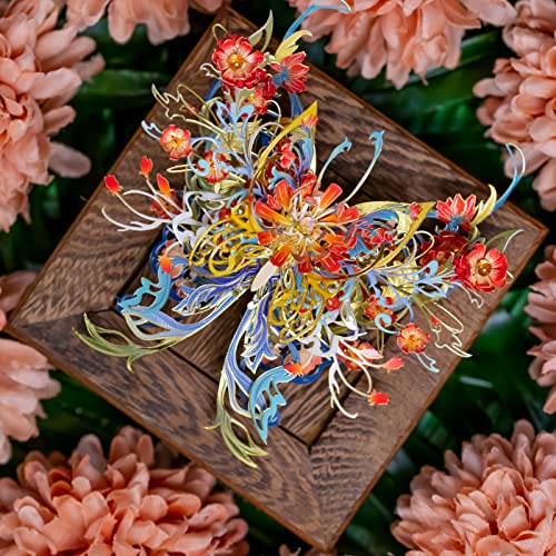 Mu 3D Metal Puzzle Model Kits For Adult Flower And Butterfly D-Sunset, Metal Earth Pieces For Beginner To Build, Dad Birthday Gift Brain Teaser Set #TOP3