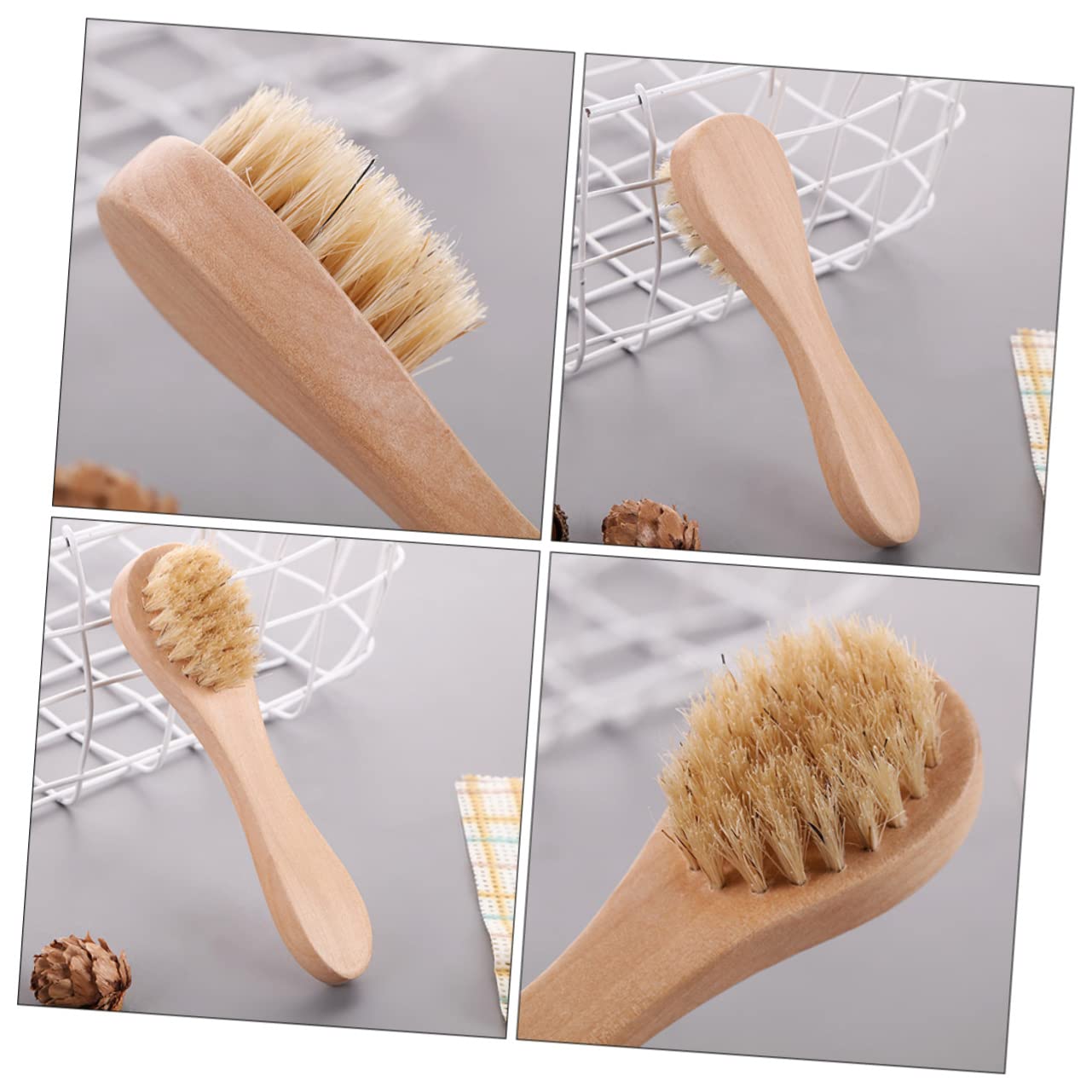 VICASKY Portable Face Wash Brush 5pcs Wooden Facial Brush Deep Cleansing Facial Scrubber Skin Care Tools
