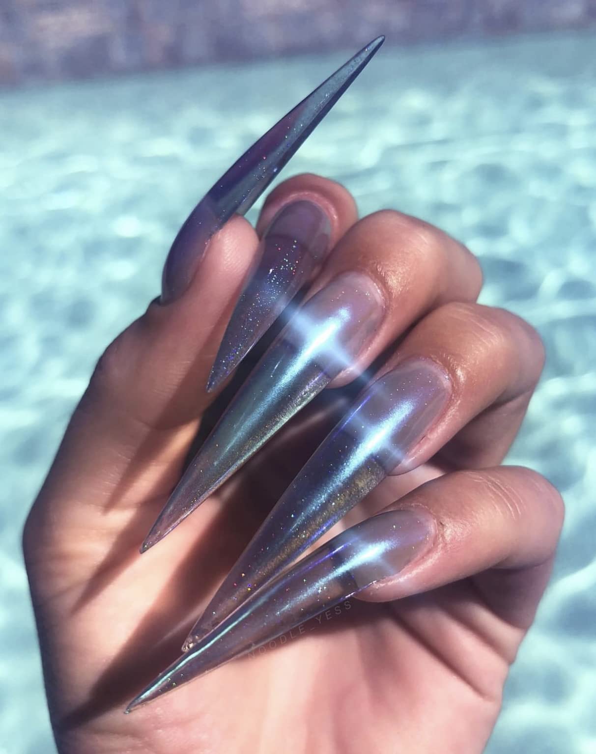 Nail GangPro Mirror Effect Baby Blue Chrome Nail Pigment Powder Smokey Black Nail Polish Powder Color Laser Glitter Powder Sequins Nail Art Decoration Tool Smokey Eyes Make up Crafting (C10)