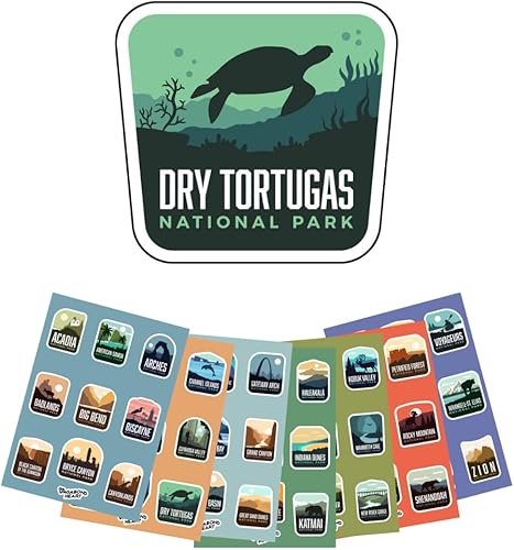 Dry Tortugas National Park Plus All 63 National Park Mini Stickers