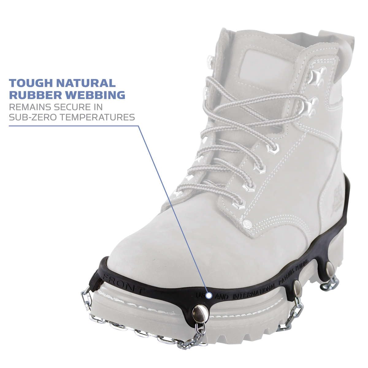 YAKTRAX Chains Heavy Duty Traktion Wandern Cleats, Durable TIG Welded Links, bietet Traktion in EIS & Schnee, schwarz