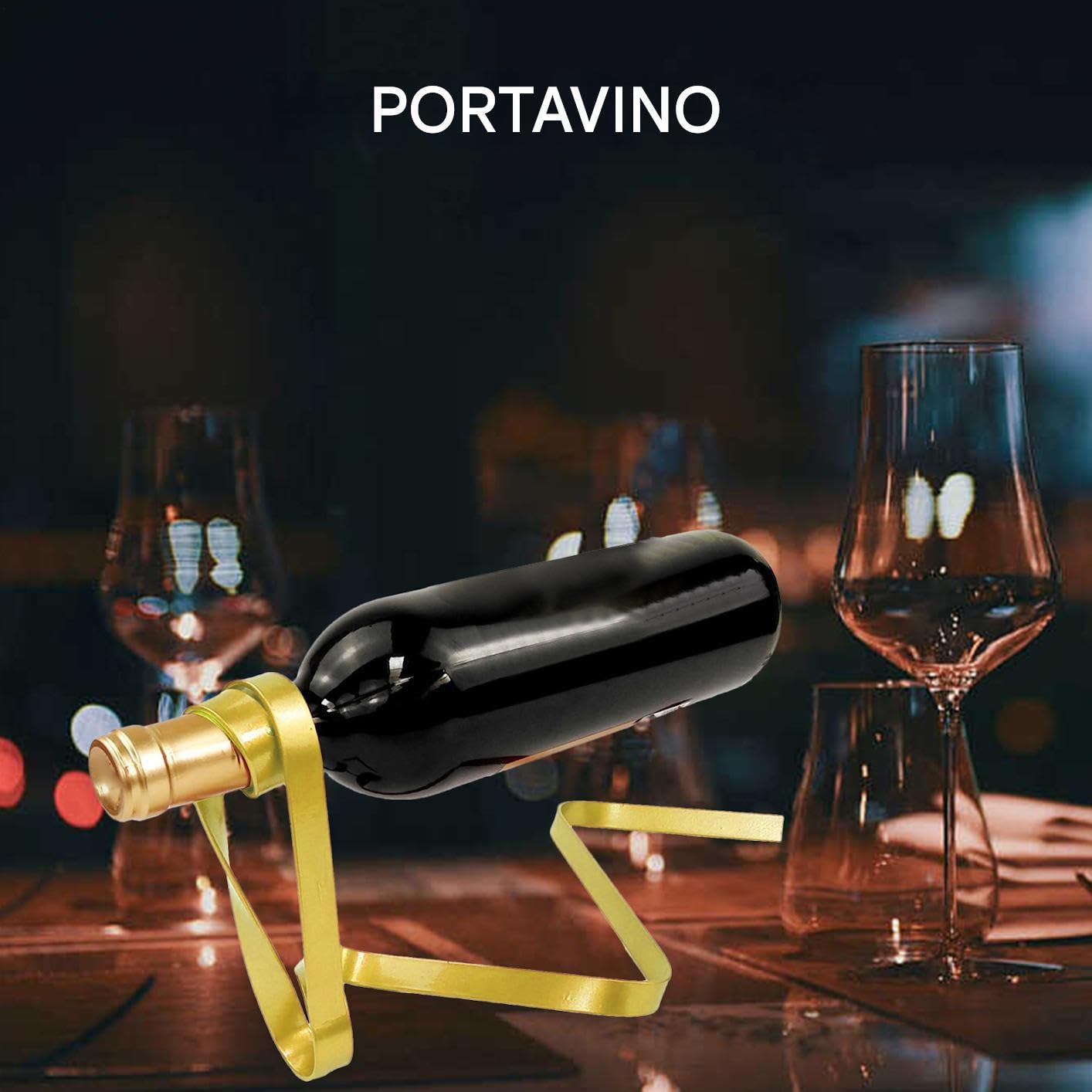 Porte-bouteille de vin simple - porte-bouteille suspendu | affichage de liqueur design de ruban métallique pour barre de cuisine à la maison restaurant pour cave