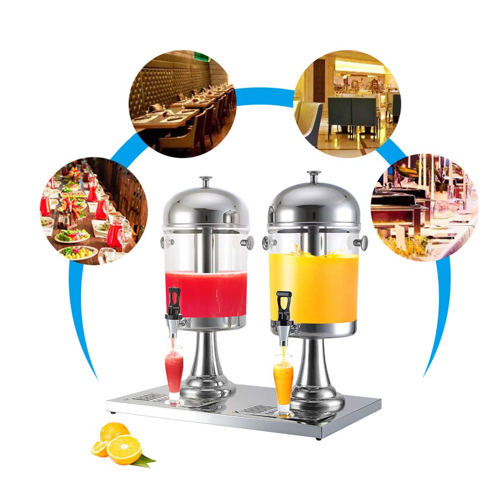 Recipiente térmico de acero inoxidable, Dispensador de bebidas comercial resistente 16L, dispensador jugo frío acero inoxidable con columna hielo/caliente