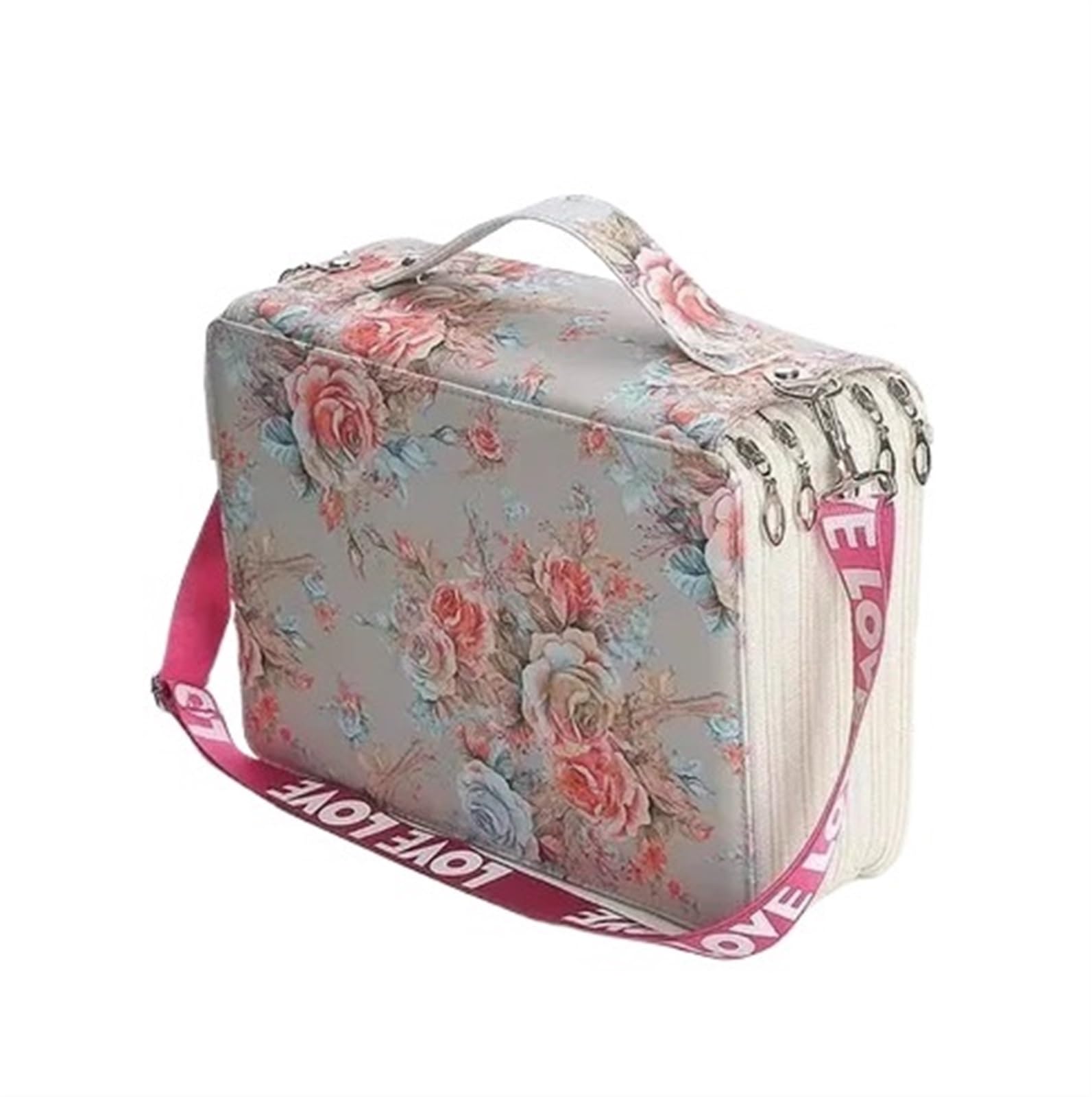 Colored Pencil Pouch Estuche for lápices con 200/252 Agujeros y Flores de Colores