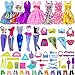 ZITA ELEMENT 53 PC Puppenkleidung Puppenzubehör Sets Fashion Kleidung Röcke Bademode Minikleider Schuhe Fashion Friseurbedarf und Schulbedarf für 11 Zoll Puppenkleider