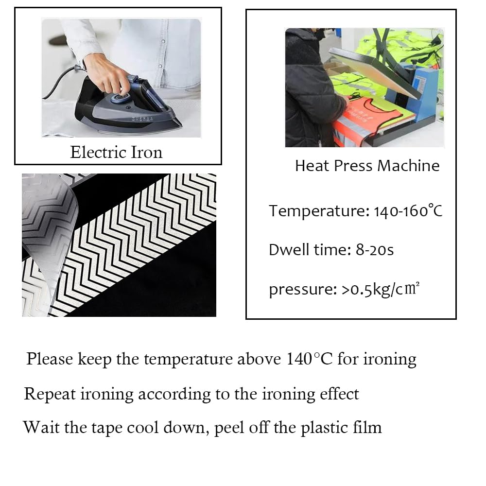 Ruban adhésif réfléchissant en vinyle thermocollant pour vêtements MN-11 (5,1 cm x 9,1 m)