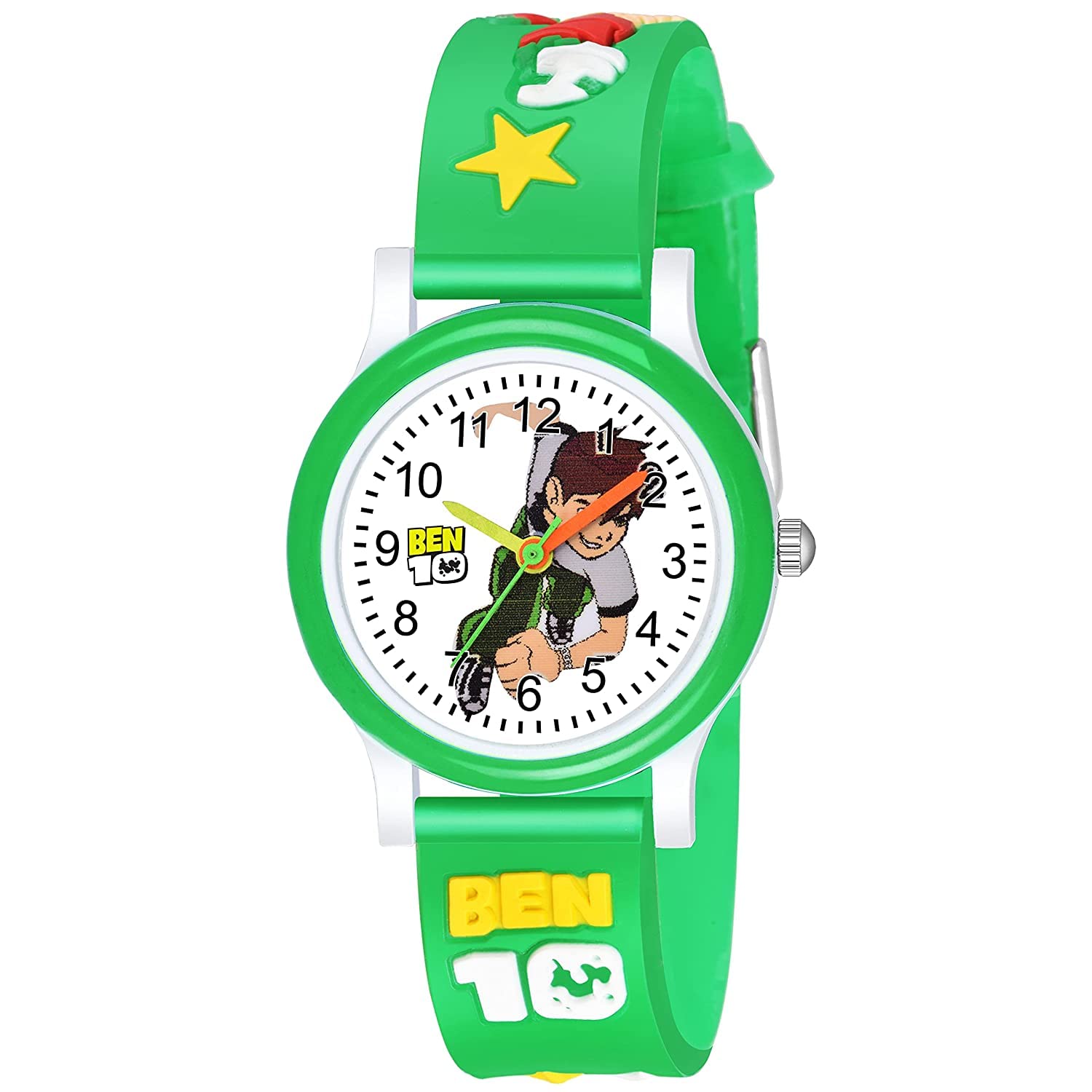 Rozti White Dial Ben Ten Green Strap Silicone Belt Analogue Kids Watch for Boys (B0CH3NZKCD) Amazon Price History, Amazon Price Tracker