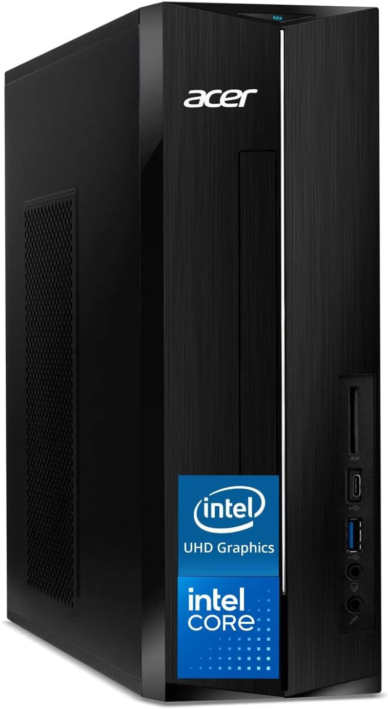 Aspire Business Desktop, Intel Processor, 8GB Memory, 256GB PCIe SSD, Ultra-Quiet Design, SD Card Reader, Dual 4K Monitor Support, USB-C, Wired Keyboard and Mouse, Windows 11