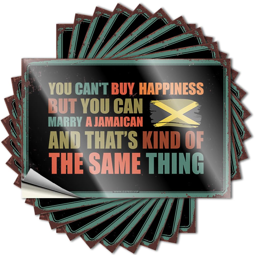 Quote Farm Custom Stickers, Bottle Waterproof You Can't Buy Happiness But You Can Marry A Jamaican for Hydro Flask | Summer Vinyl Decals for Humor Holiday Gift(6X9CM)