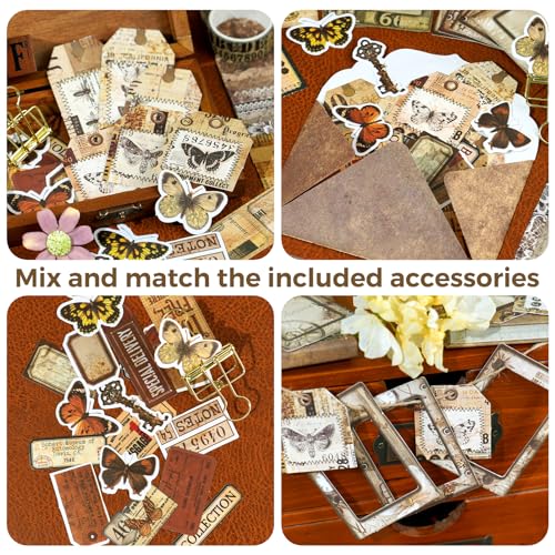 Funto Scrapbooking Kit, The Love Poems Series- Dusk Hour, Perfect for Bullet Scrapbooking Materials, Planner DIY Craft Collage