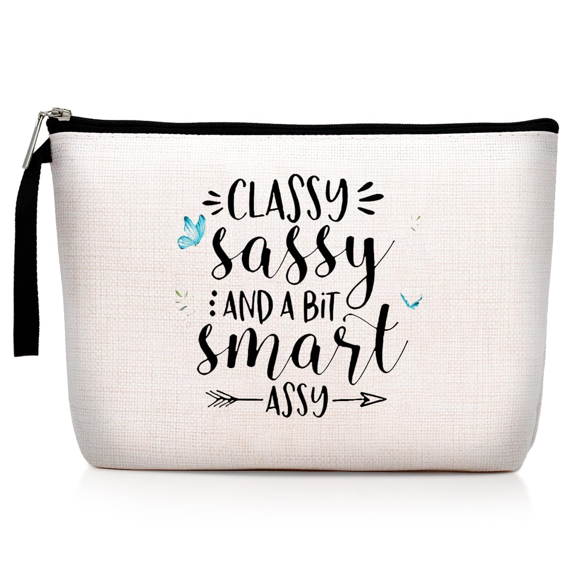 Bestie Makeup Bag Inspirational Gifts for Women Sarcasm Gifts for Her Teen Friends Funny Novelty Cosmetic Bags Classy Sassy and a Bit Smart Assy