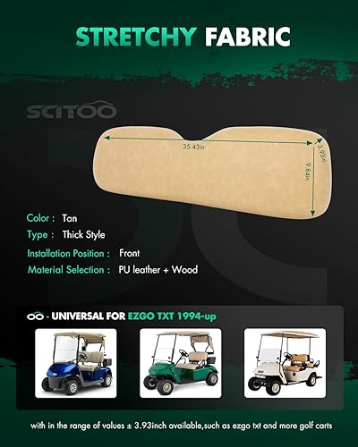 Miniatura 2 de SCITOO Conjunto de respaldo de asiento delantero para carrito de golf EZGO TXT 1994-2013, cojines de repuesto estilo fábrica