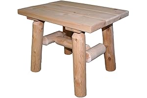 Lakeland Mills Cedar Log End Table: Nature's Rustic Touch for Your Living Space