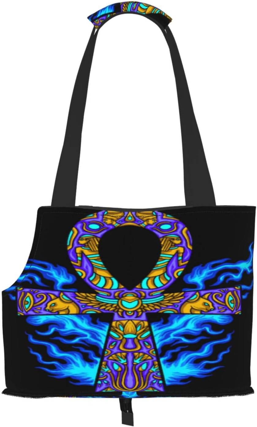 The Egyptian Ankh Symbol Portable Pet Purse Carrier Sling, Hands-Free Travel Dog and Cat Carrier for Small Dogs and Cats