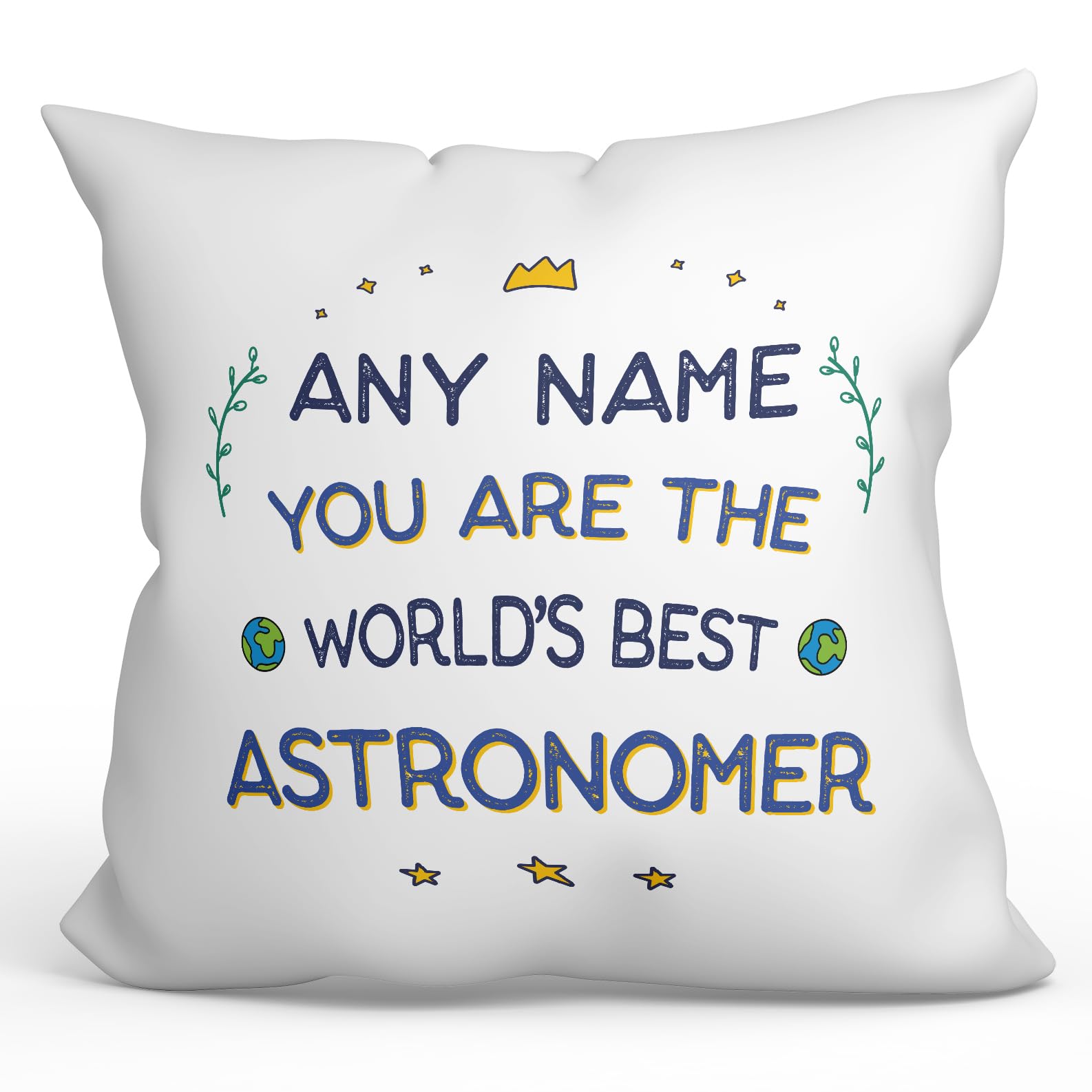 MUGFFINS Personalised Cushion for ASTRONOMER Padding included - in English - World's Best - Funny custom gift - Pillow: cover and filling 15.7x15.7 inches — image 1