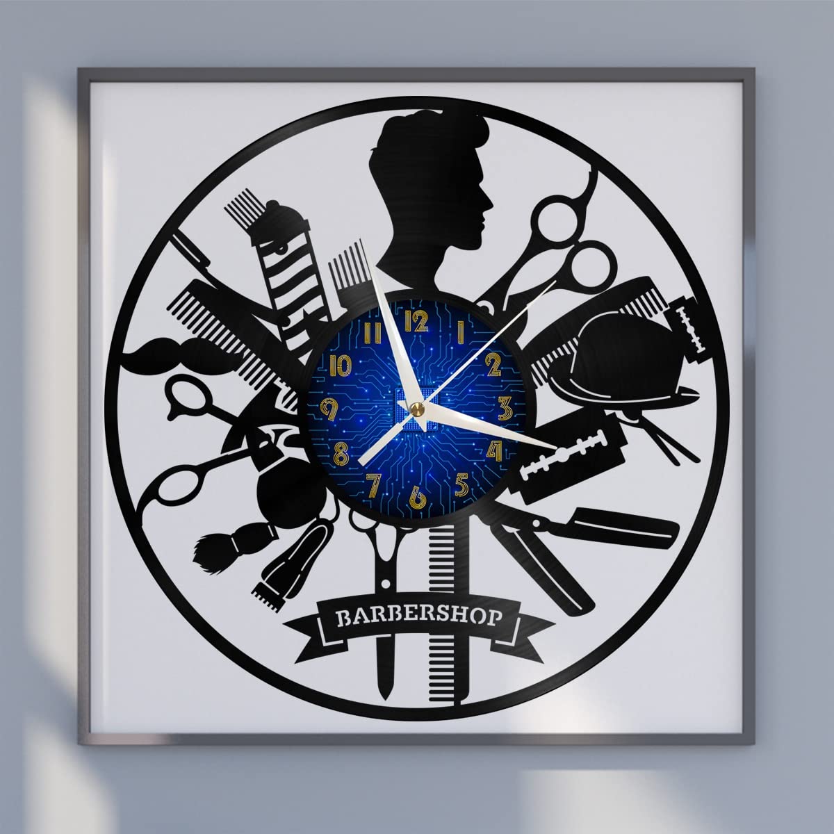 Horloge Murale sans Tic-Tac en Vinyle Décoration Murale Salon et École