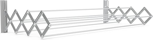 Juwel Ruckzuck 80 Clothes Drying Length 6.7 m, Extendible Wall Dryer, Width 80 cm, Max. Maximum Load: 20 kg: 40131, Silver, 6,7 Meter