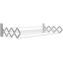 Juwel Ruckzuck 60 Clothes Drying Length 4.9m, Extendible Wall Dryer, Width 60cm, Max. Maximum Load 20 kg 40130, Silver, 4,9 Meter
