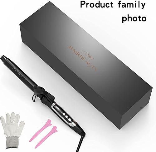 Miniatura 7 de JYDPRO rizadores de cabello 500 ondas de playa de iones negativos, rizador de barril para cabello largo, color negro, 1 pulgada