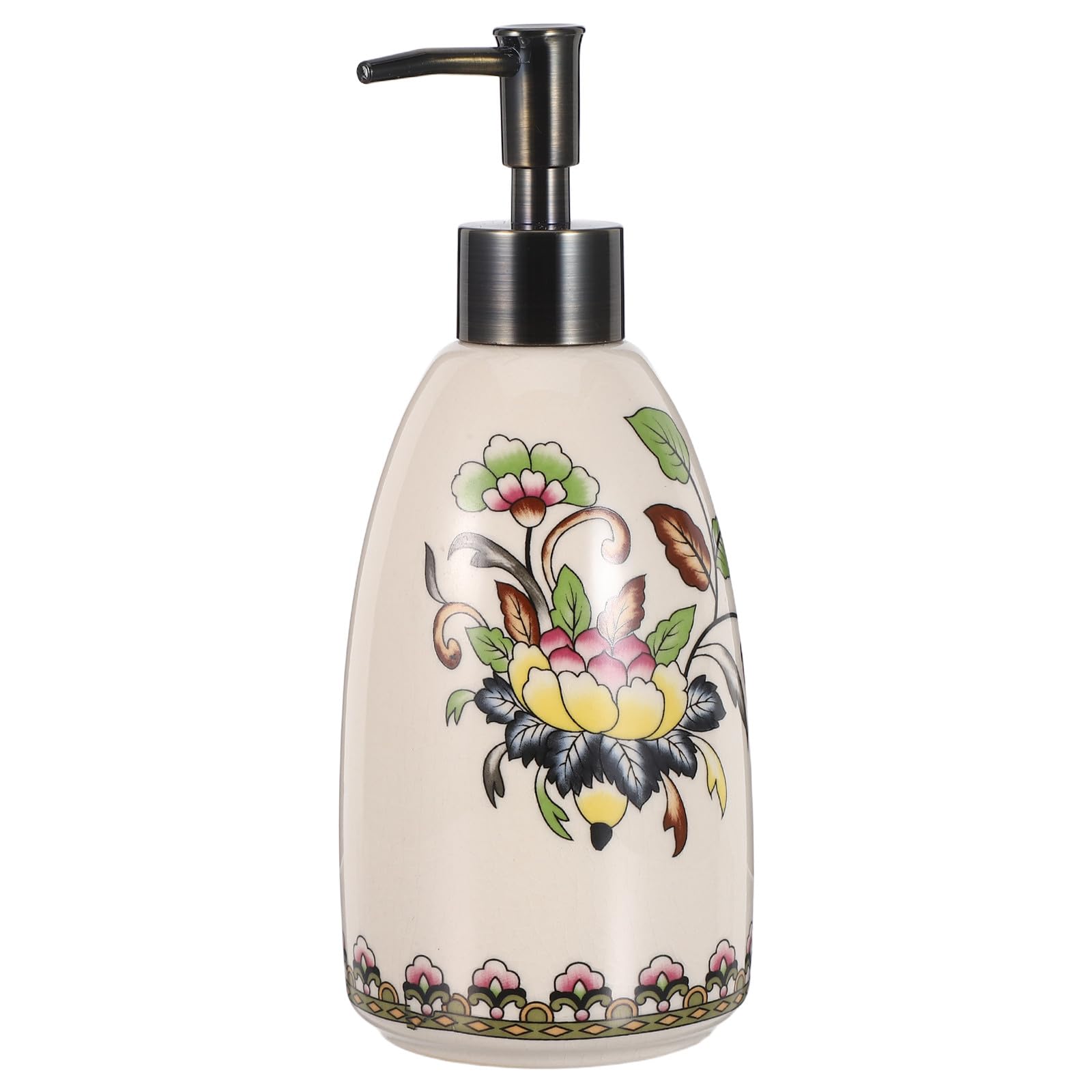 Gadpiparty Dispenser di detersivo per piatti in ceramica, bottiglia per lavaggio a mano ricaricabile, pompa per sapone liquido, contenitore per articoli da toeletta per shampoo e doccia