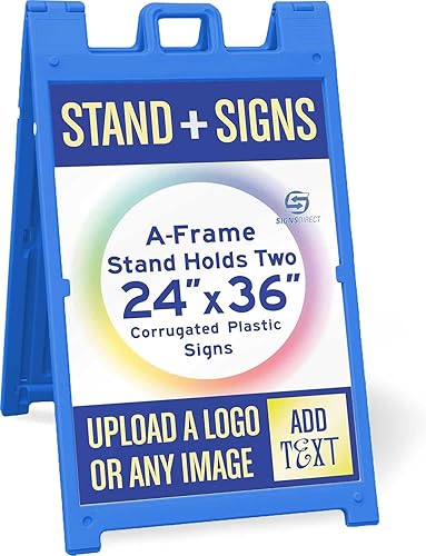 Miniatura 3 de Un marco A de lujo con signicade azul con 2 carteles impresos personalizados