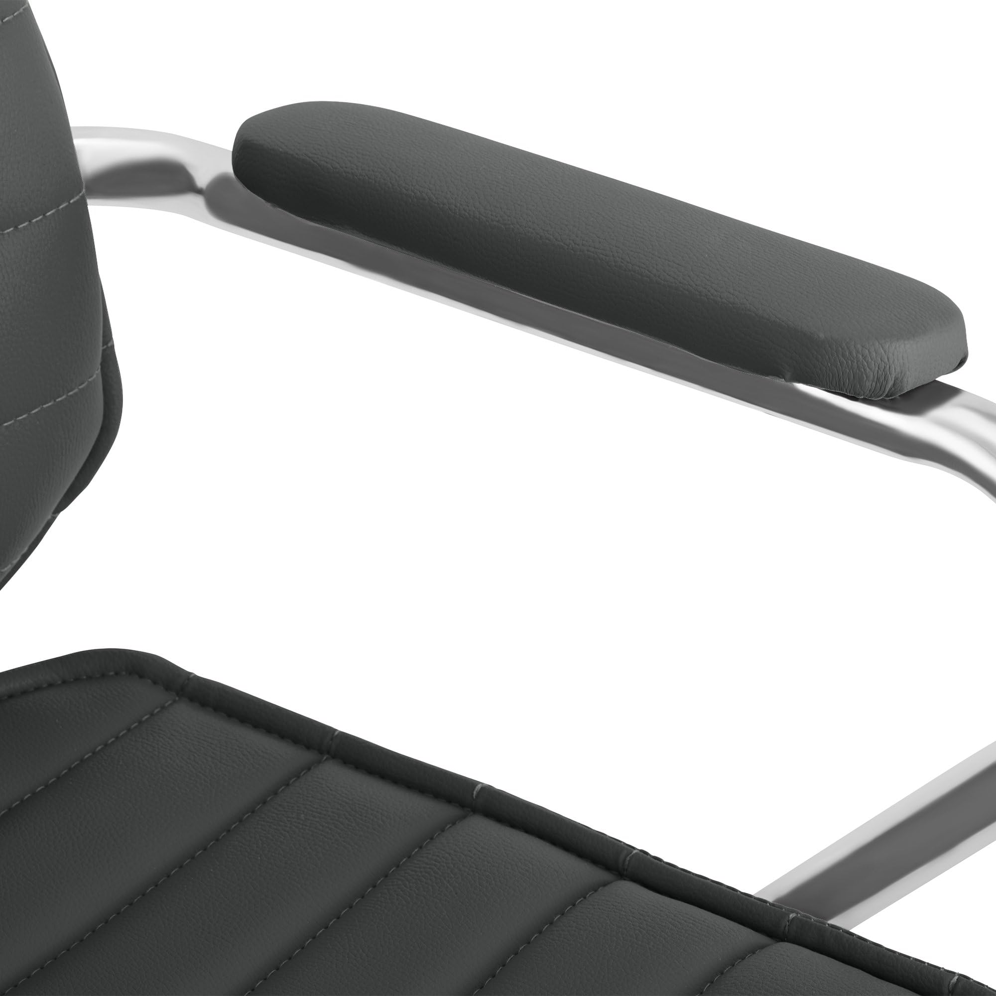 CLP Chaise de Bureau Ergonomique Rako, Réglable en Hauteur, Pivotante en Cuir Synthétique, Dossier avec Appui-tête, Accoudoirs Rembourrés, Couleur:Gris