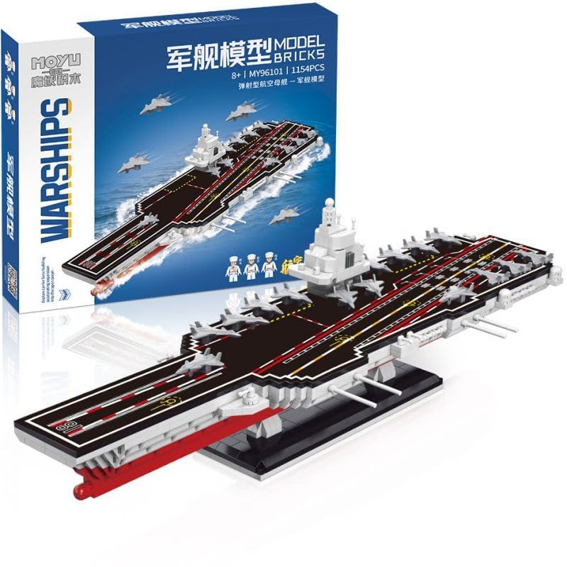 KITMEER Warship Military Battle Ship Aircraft Carrier Sets Weapon Building Blocks Bricks DIY Assemble Educational Toys Construction Set (1154 pcs)-image-19