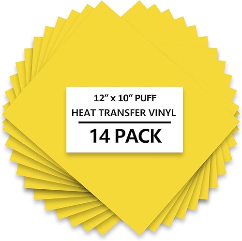 Miniatura 7 de HTVVETUR 14 hojas de vinilo de soplo 3D de transferencia de calor de 12 x 10 pulgadas, vinilo de transferencia de calor para prensa de calor,