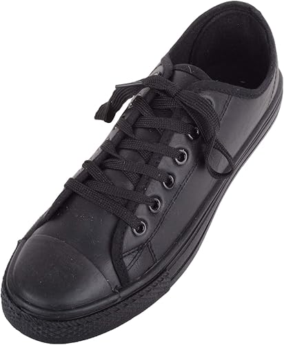 Black leather plimsolls womens uk Clearance