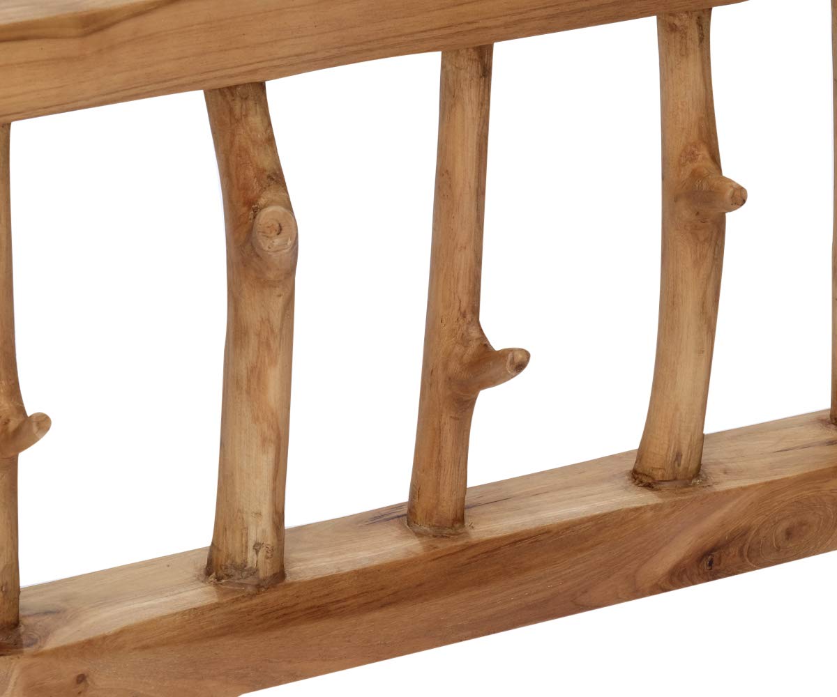 Diseño de ramas con ganchos, colgador pared, colgador, madera reciclada, estilo shabby chic, ganchos para colgar en la pared, madera de teca (9 ganchos)