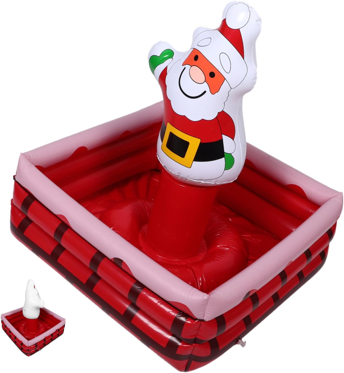 Lurrose Inflatable Santa Ice Bucket Cooler Christmas Buffet Party Drink Holder Easy Setup Spacious Outdoor BBQ Pool Holiday Decoration
