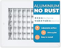 Vista 33 de Cubiertas de ventilación de aire de aluminio de 6 x 4 pulgadas (apertura de conductos) para rejilla de aire acondicionado de pared, cubierta