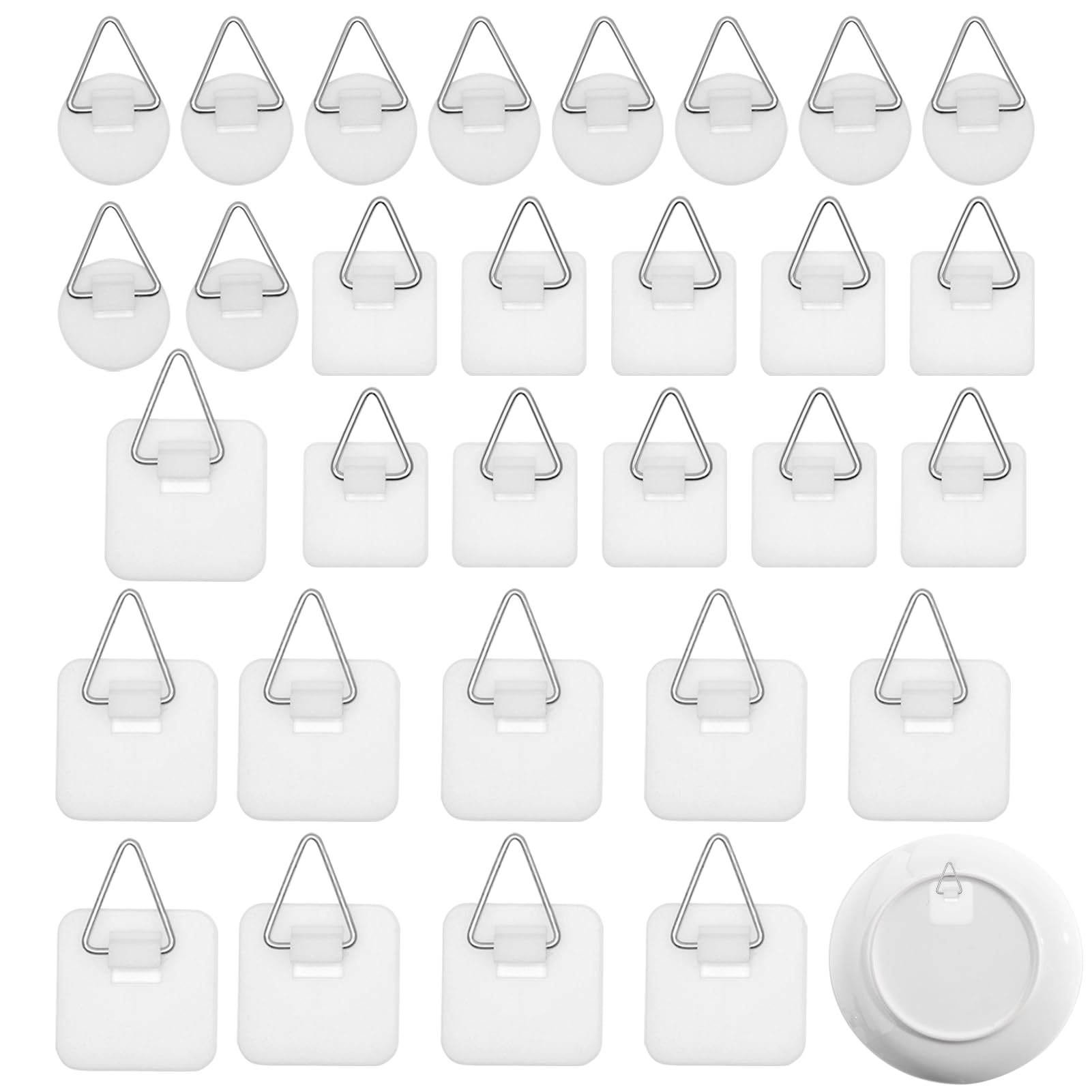 30 Ganci Adesivi Per Quadri E Decorazioni - Bianchi, Nascosti E Senza Fori Per Pareti - Foto 2