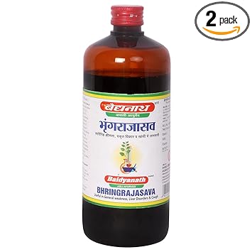 Baidyanath Jhansi Bhringrajasava - 450 ml (Pack of 2) |Useful in general weakness| Help to purify the blood|