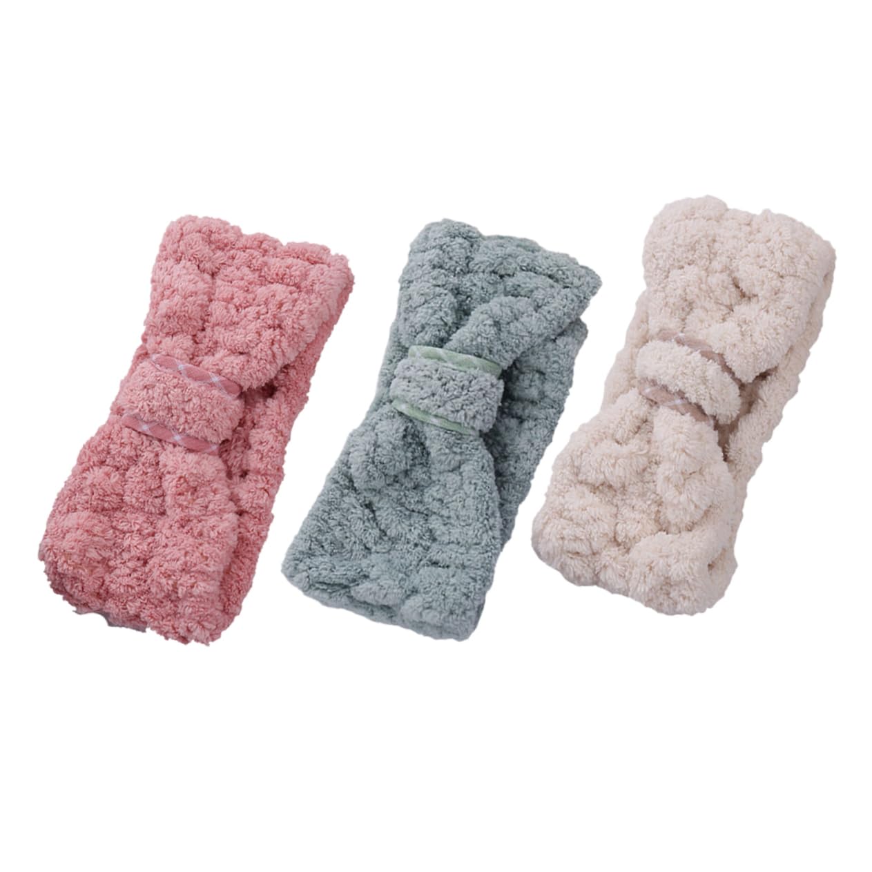 FRCOLOR 6pezzi Fasce Make-up Fleece Da Design Con Fiocco Fascia Elasticizzata Per Sport Doccia e Trucco Comfort e Stile Per Donne Colori Casual