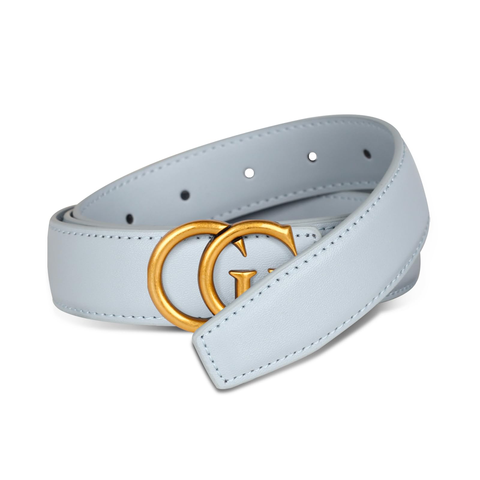 Women's Leather Belt with Buckle - Ideal for Dresses, Jeans, and Coats
