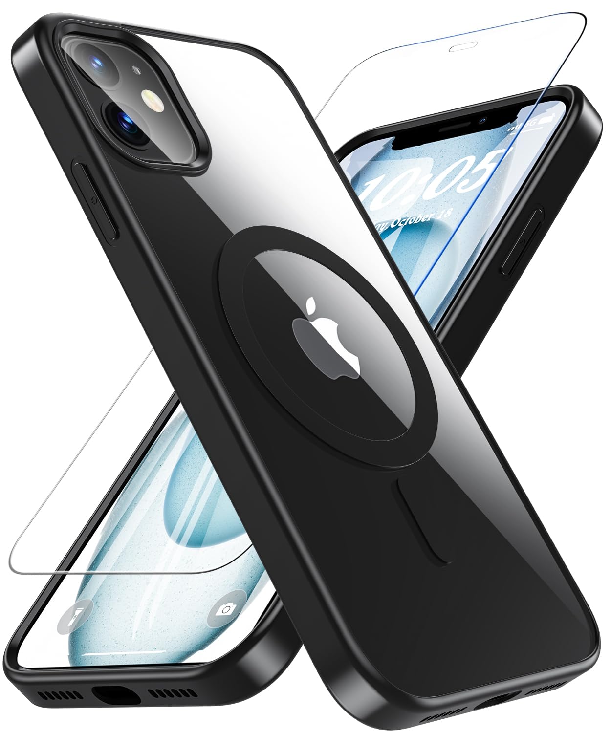 Coque iPhone 11 antichoc MagSafe avec protection écran verre noir - 8