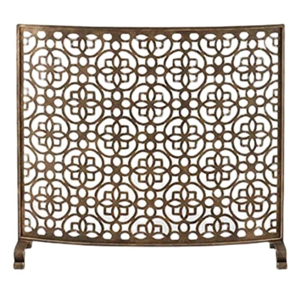 fireplace cover Metal Openwork Pattern Fireplace Screen Fireproof Device Home Floor Partition Fence Decoration