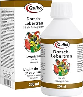 Quiko Huile de Foie de morue 200ml - complément Alimentaire pour Tous Les Oiseaux d'ornement, Pigeons Voyageurs et Poules