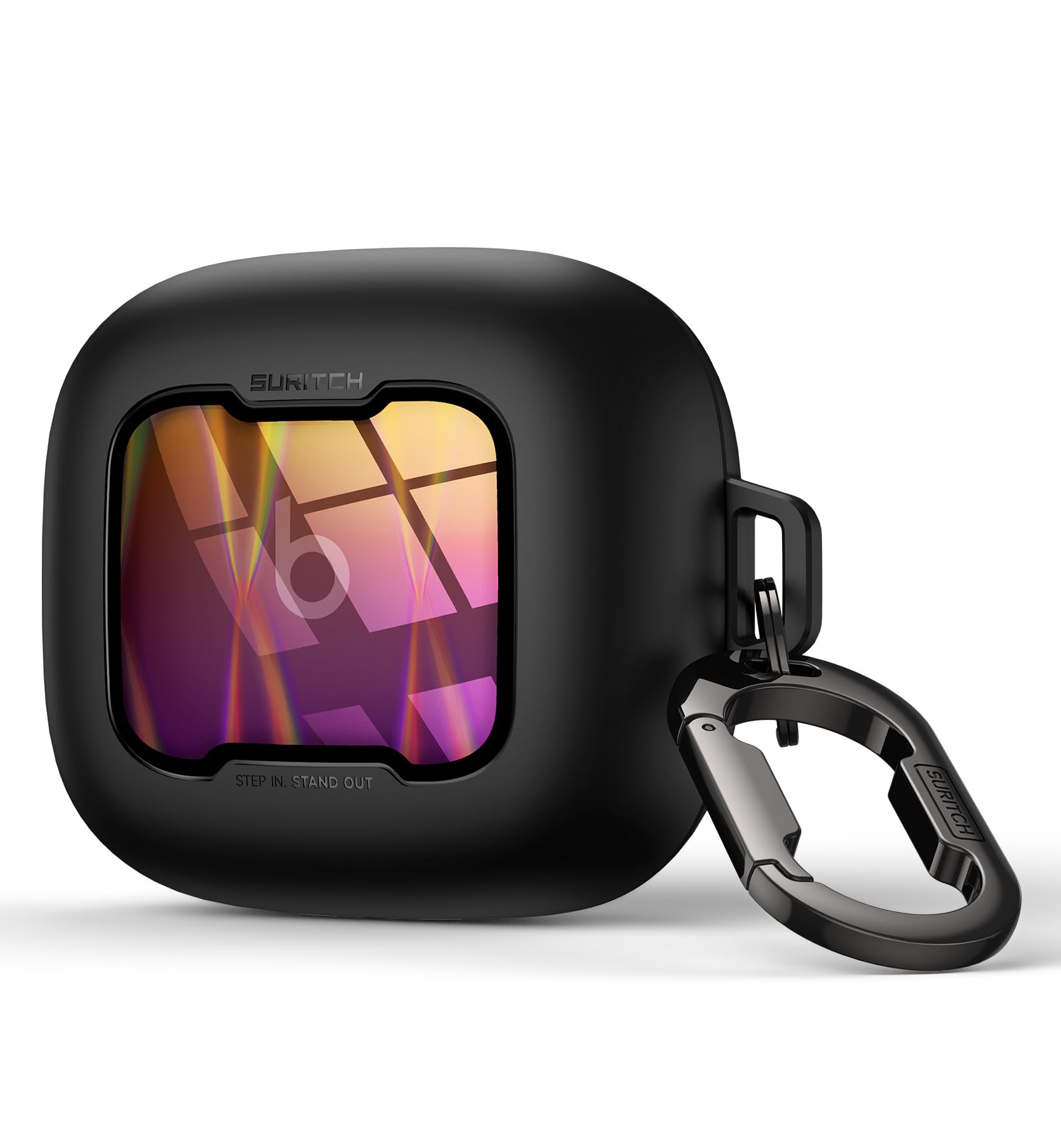 SURITCH for Beats Powerbeats Pro 2 Case Cover, Magnetic Locking Cases for Beats Powerbeats Pro 2 2025, Shockproof Bumper Protective Covers with Carabiner &amp; Keyring &amp; Cleaner Kit, Iridescent Sparkle