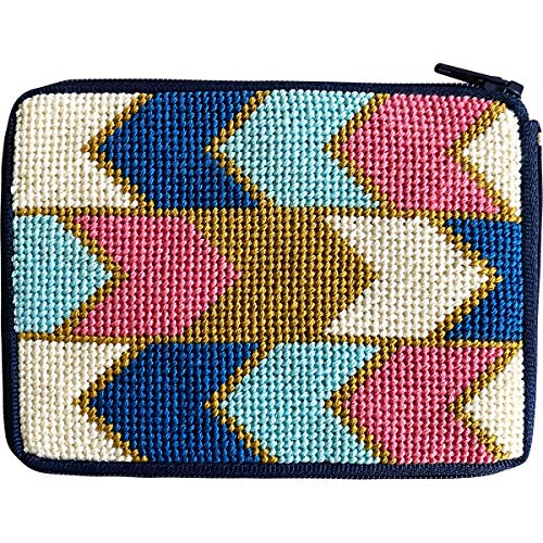 Stitch & Zip Needlepoint Coin Purse Kit- Geometric Arrows