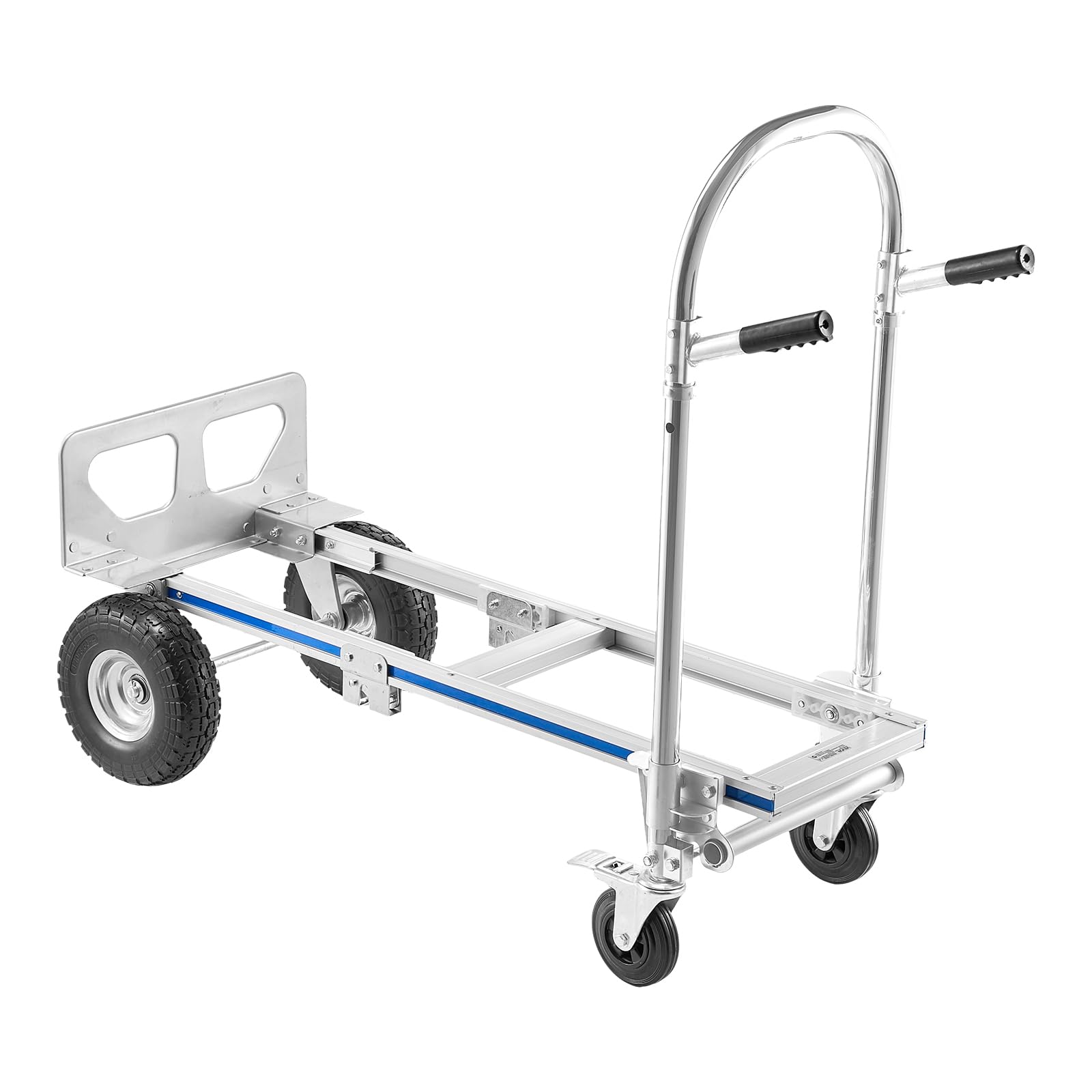 VEVOR 2-in-1-Sackkarre 454 kg, Transportkarre im 4-Rad-Modus, Umwandelbarer Plattformwagen mit Rutschfestem Griff, Tragbarer Handwagen Transportwagen, Trolley für Umzüge, Büro, Lager, Supermarkt